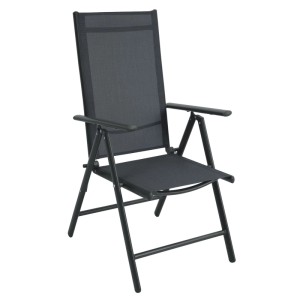 SVITA Gartenstühle Hochlehner Klappbar Campingstuhl Klappsessel 2er Set Aluminium Anthrazit