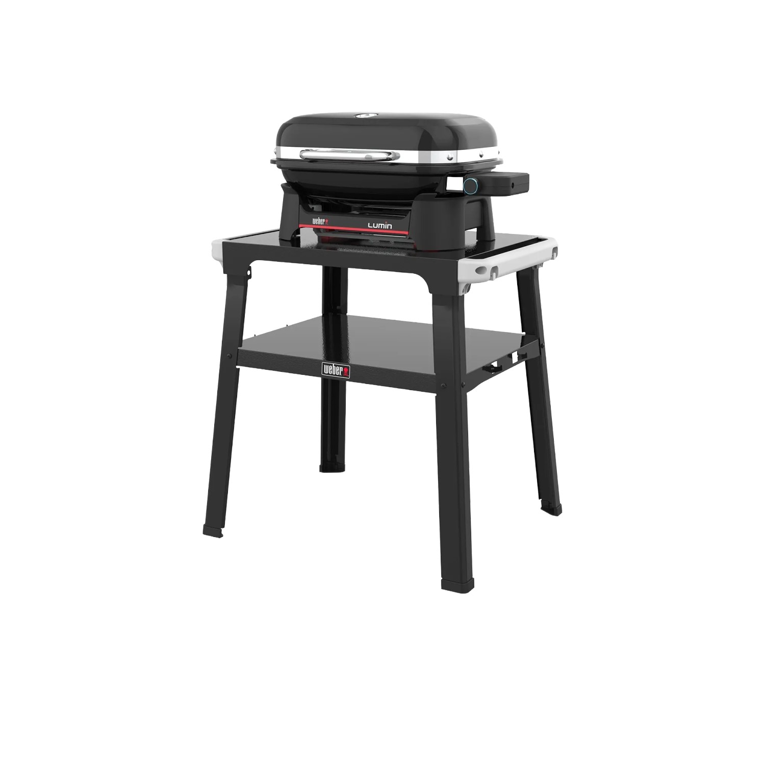 Weber Lumin Compact Elektrogrill mit Stand in Schwarz. Kompakter Grill für Balkon und Terrasse.
