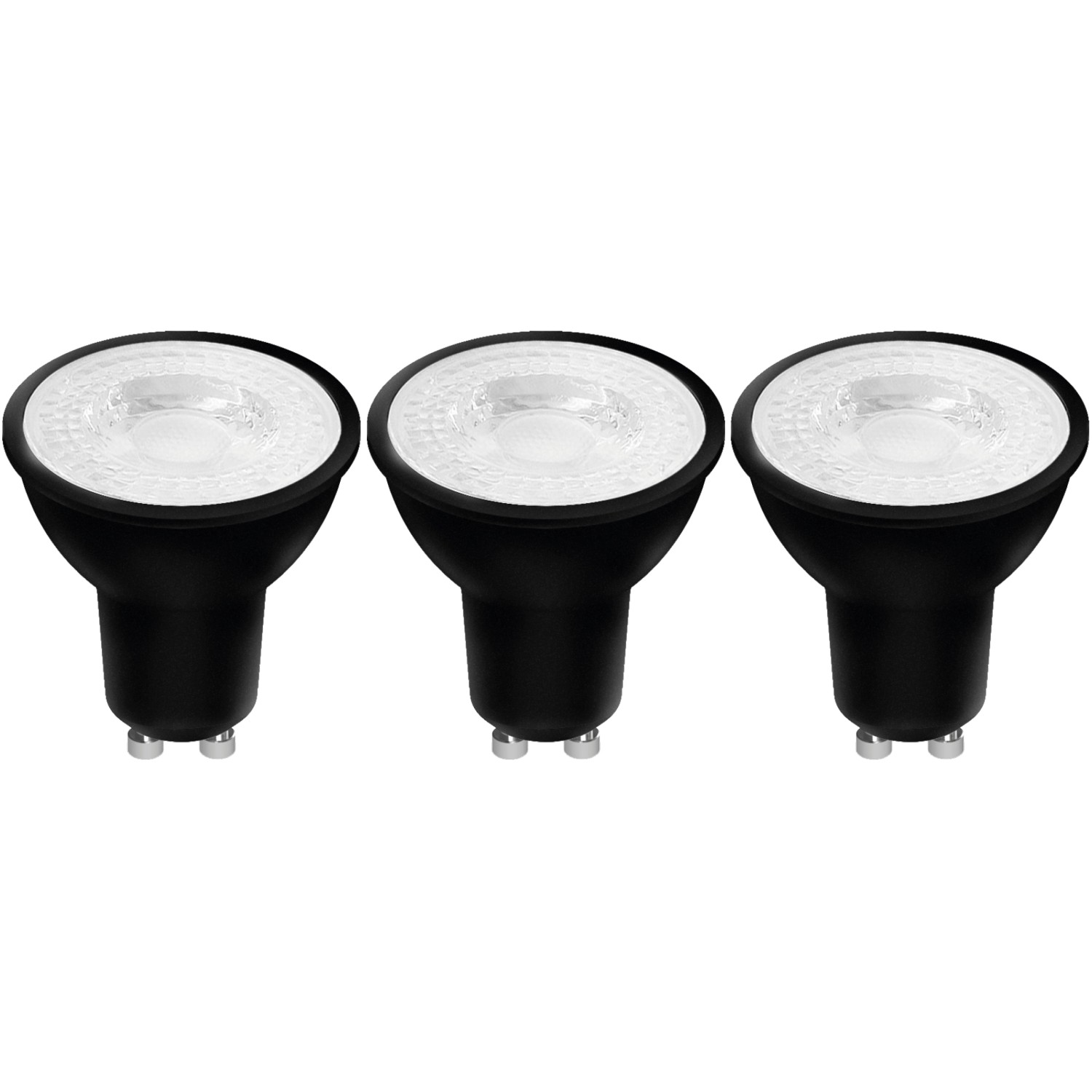 LED-Spot GU10 MR16 Warmweiß 3er-Set Schwarz günstig online kaufen