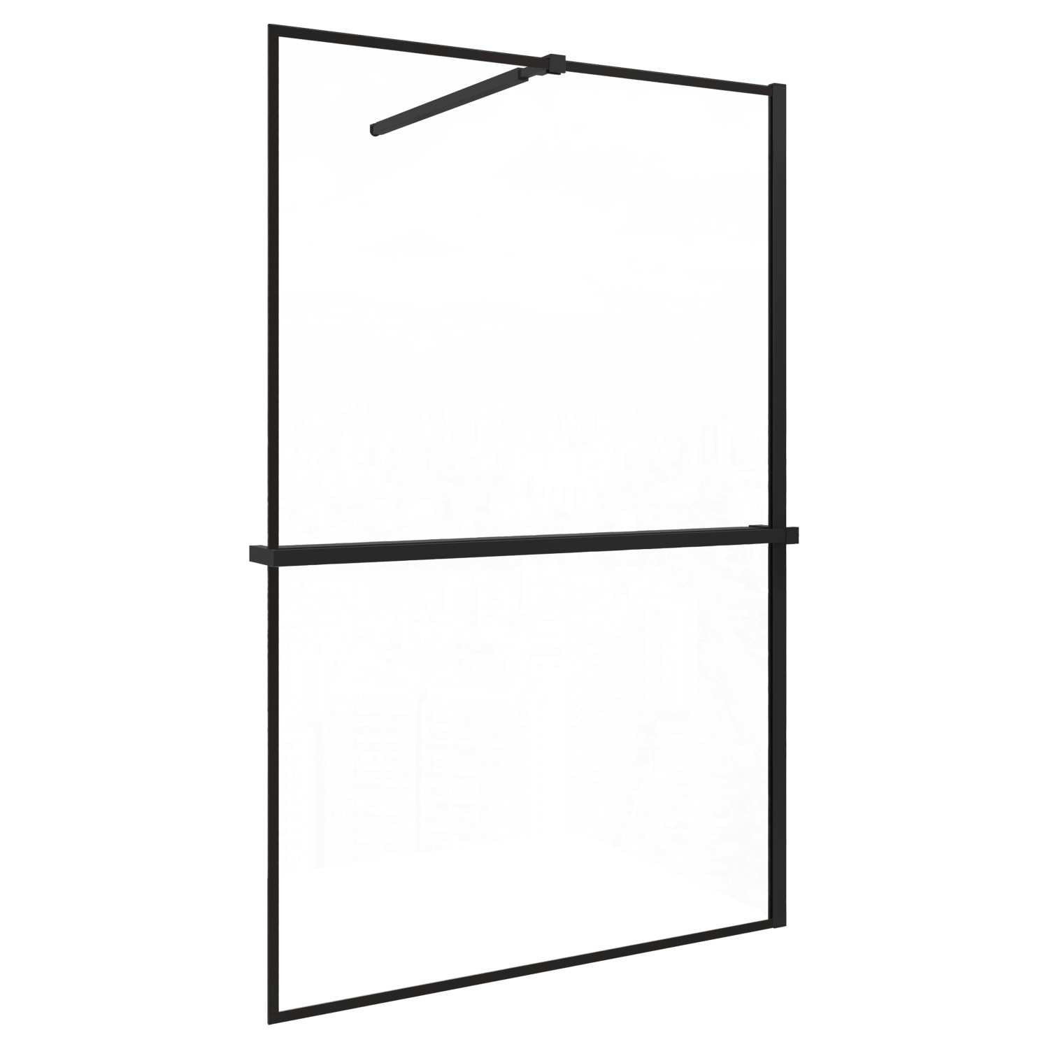 AICA 120x200cm Walk In Schwarz Aluminiumrahmen Duschwand mit Duschregal Han günstig online kaufen