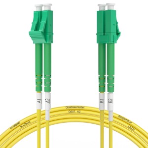 hb-digital Glasfaserkabel Netzwerkkabel 15m  Duplex LC/APC-LC/APC, G.657.A2