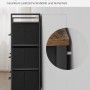Songmics Kommode mit 7 Stoffschubladen in Braun-Schwarz, Detailaufnahme Kippschutz.
