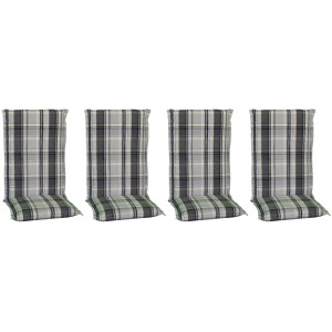 4er-Set Beo Sitzauflagen Atika Hochlehner, Karo Beige, für Gartenstühle.