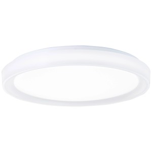 Weiße, runde LED-Deckenleuchte Floco von Brilliant, dimmbar mit Farbwechsel (RGB + CCT), Ø 49,5 cm.