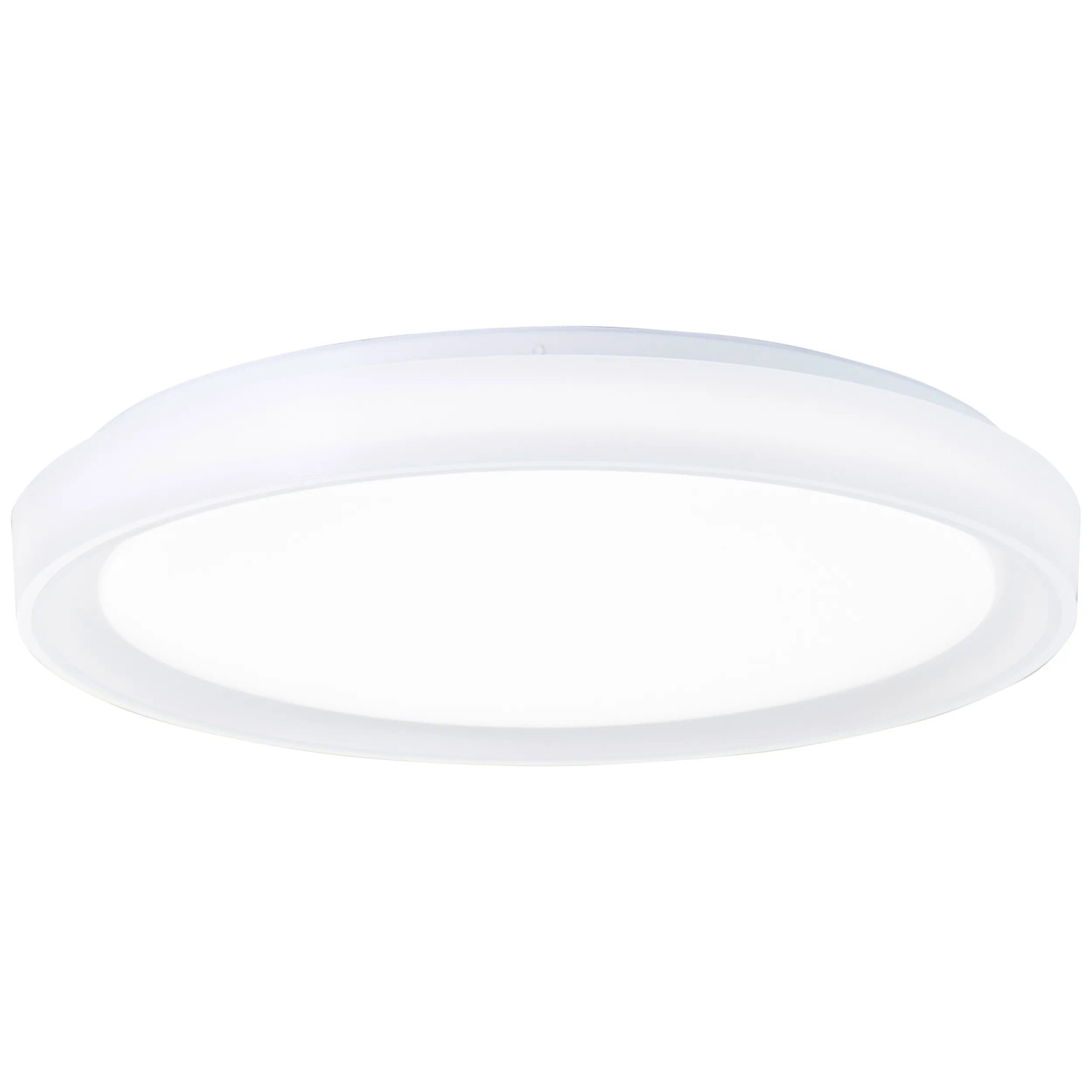 Weiße, runde LED-Deckenleuchte Floco von Brilliant, dimmbar mit Farbwechsel (RGB + CCT), Ø 49,5 cm.