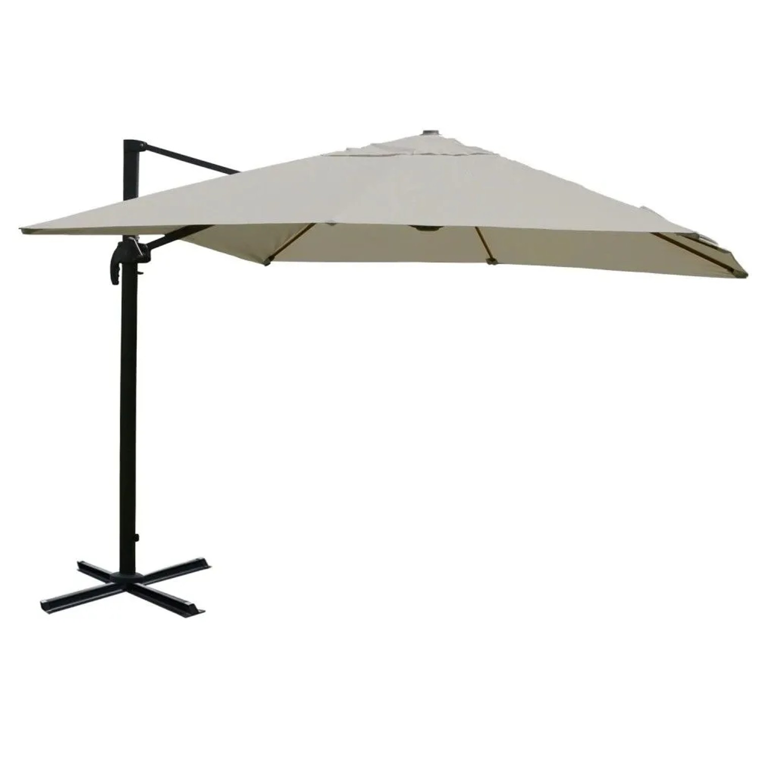 MCW Ampelschirm A96 3x4m Alu/Stahl Creme-Grau ohne Ständer