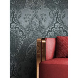 Newroom Vliestapete Sarita Black Leicht Glänzend Barock FSC®