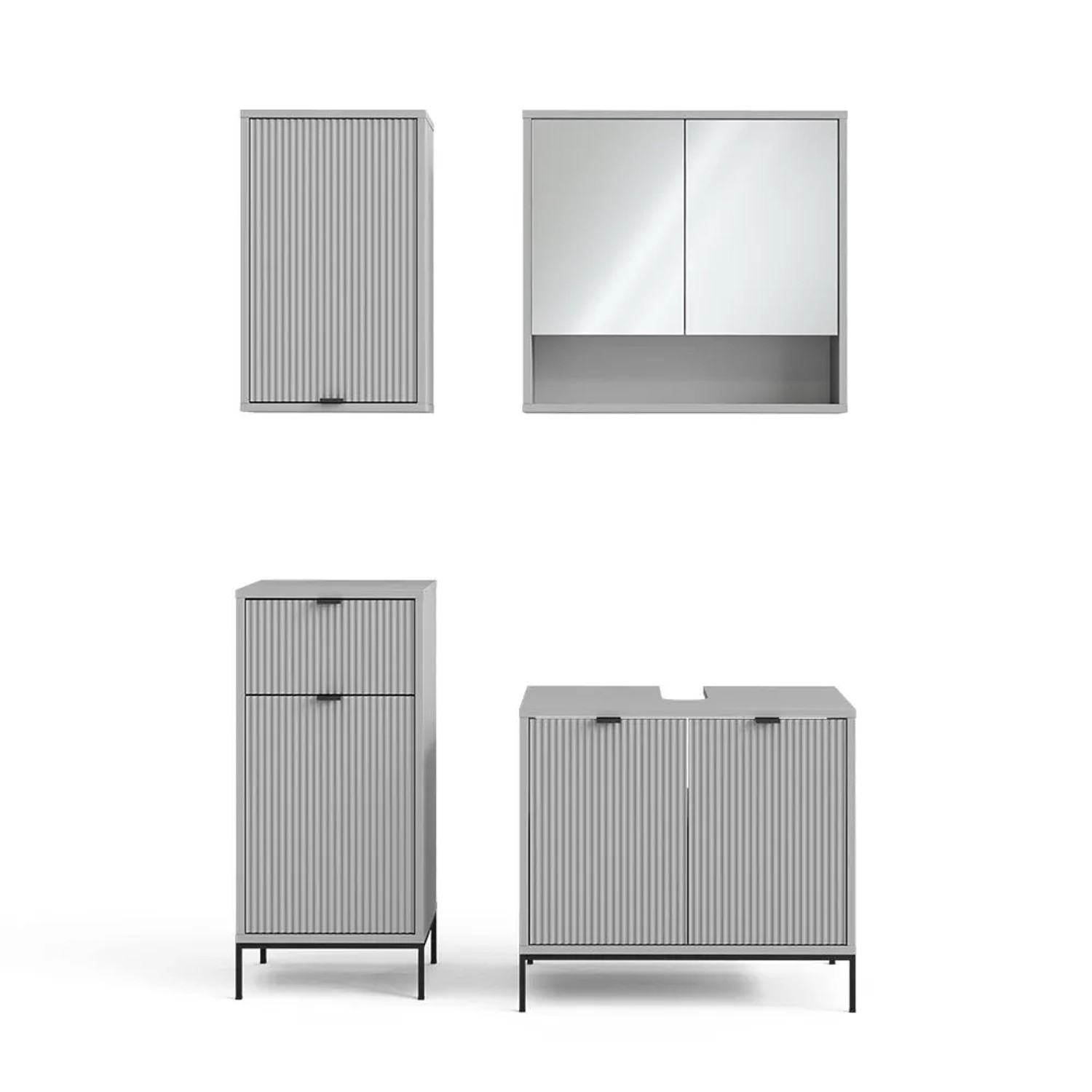 Vicco Badmöbel-Set Eliza Grau 70 x 63 4-teilig