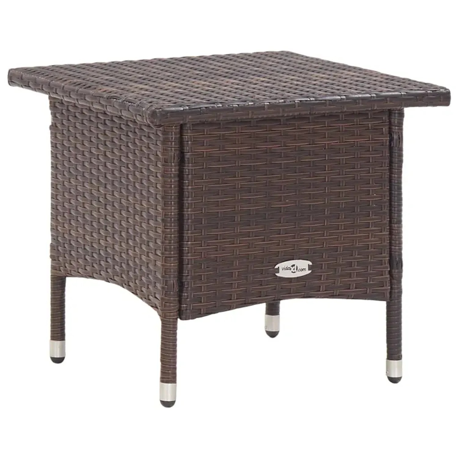 vidaXL Beistelltisch Braun 50x50x47 cm Poly Rattan 46251