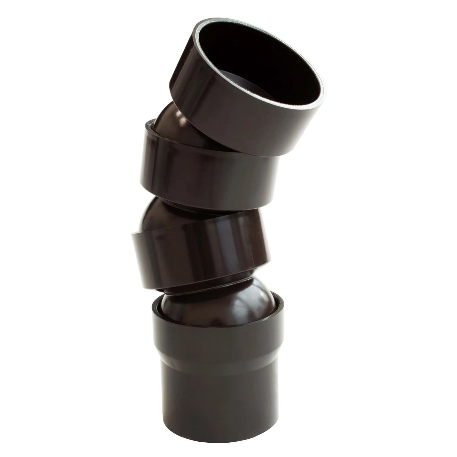 Inefa Flexibler Rohrbogen PVC 3x DN 50 45-67 Grad Bogenstück Dunkelbraun