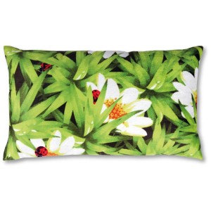 Bestlivings Kissenhülle Picknick 30x50 cm mit Füllung, Gänseblümchen-Design.