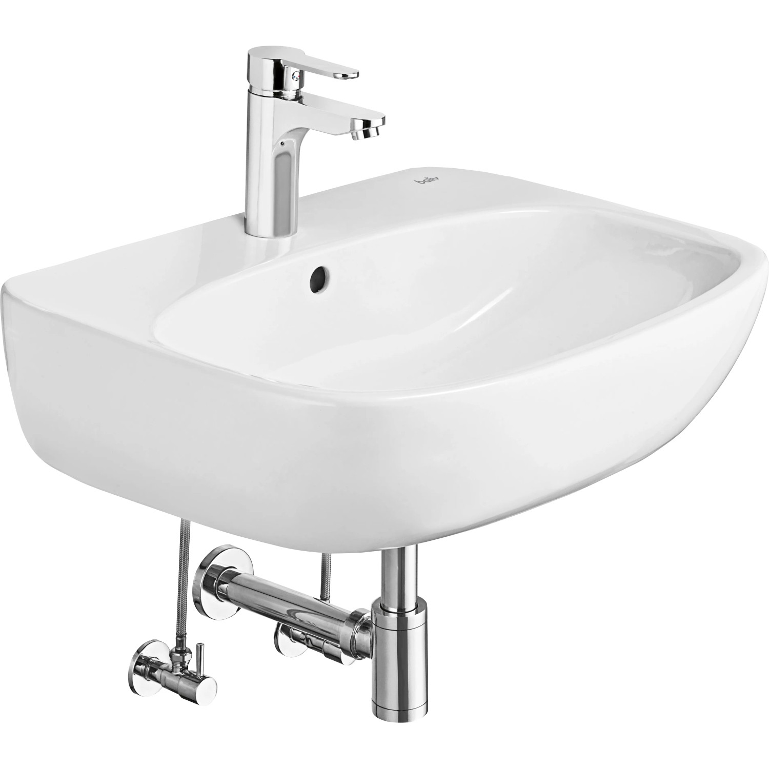 baliv Waschbecken mit Armatur 60 cm Weiß kaufen bei OBI