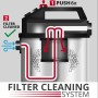 Filterreinigungssystem des Einhell TE-VC 2025 SACL Nass-Trockensaugers mit Pfeilen zur Funktionsweise.