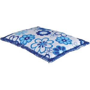 Jollypaw Baldrian-Kissen für Katzen, 7x9 cm, Baumwolle mit blauem Blumenmuster.