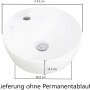 Keramik-Aufsatzbecken (rund) als Teil des Held Möbel Doppel-Waschtisch-Sets Trient, Detailaufnahme.
