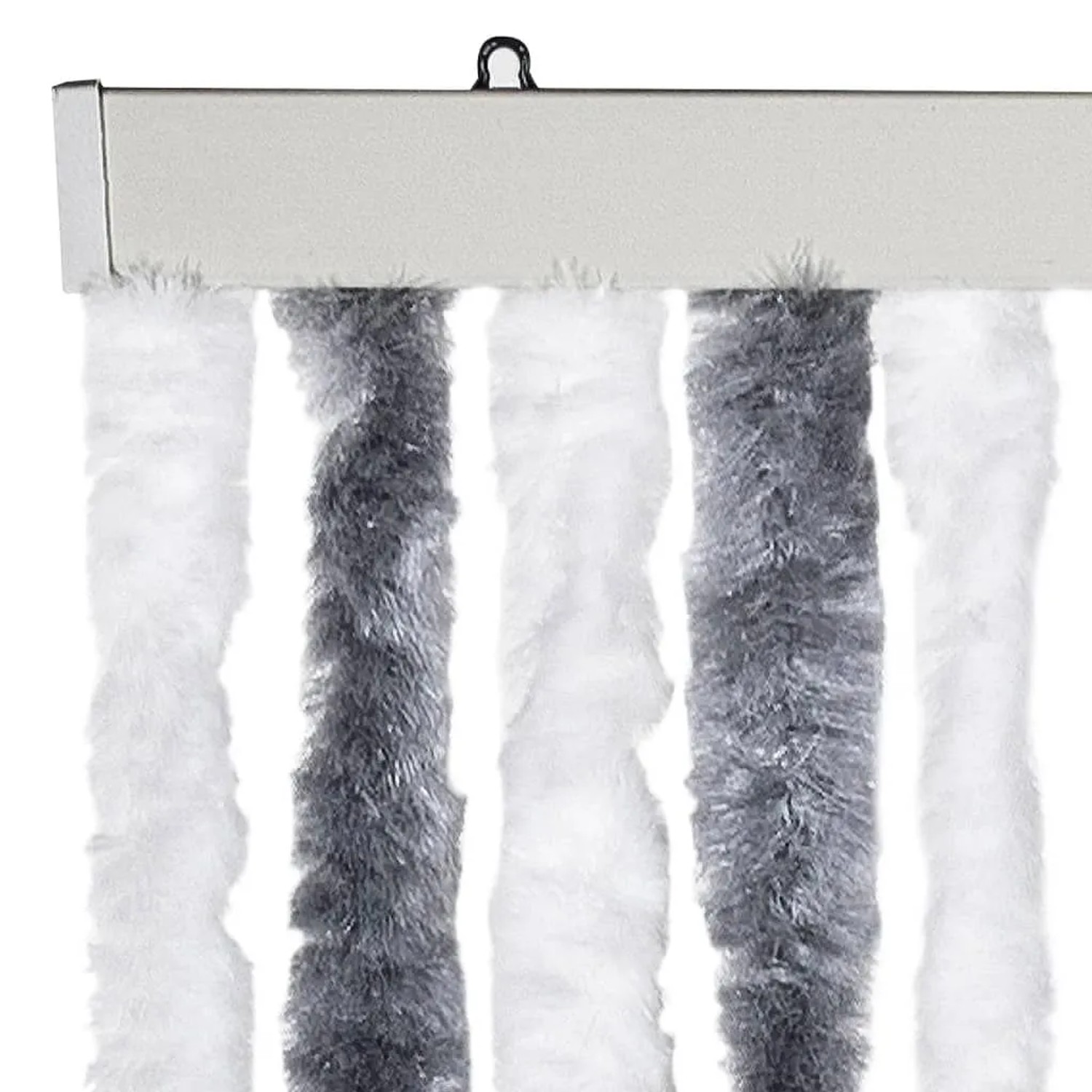 vidaXL Insektenschutz-Vorhang, grau-weiß, 100x220 cm, Chenille-Streifen.