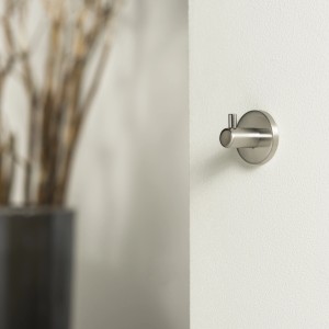 Tiger Boston Wandhaken, Edelstahl gebürstet, kleiner Handtuchhalter für Bad und Küche.