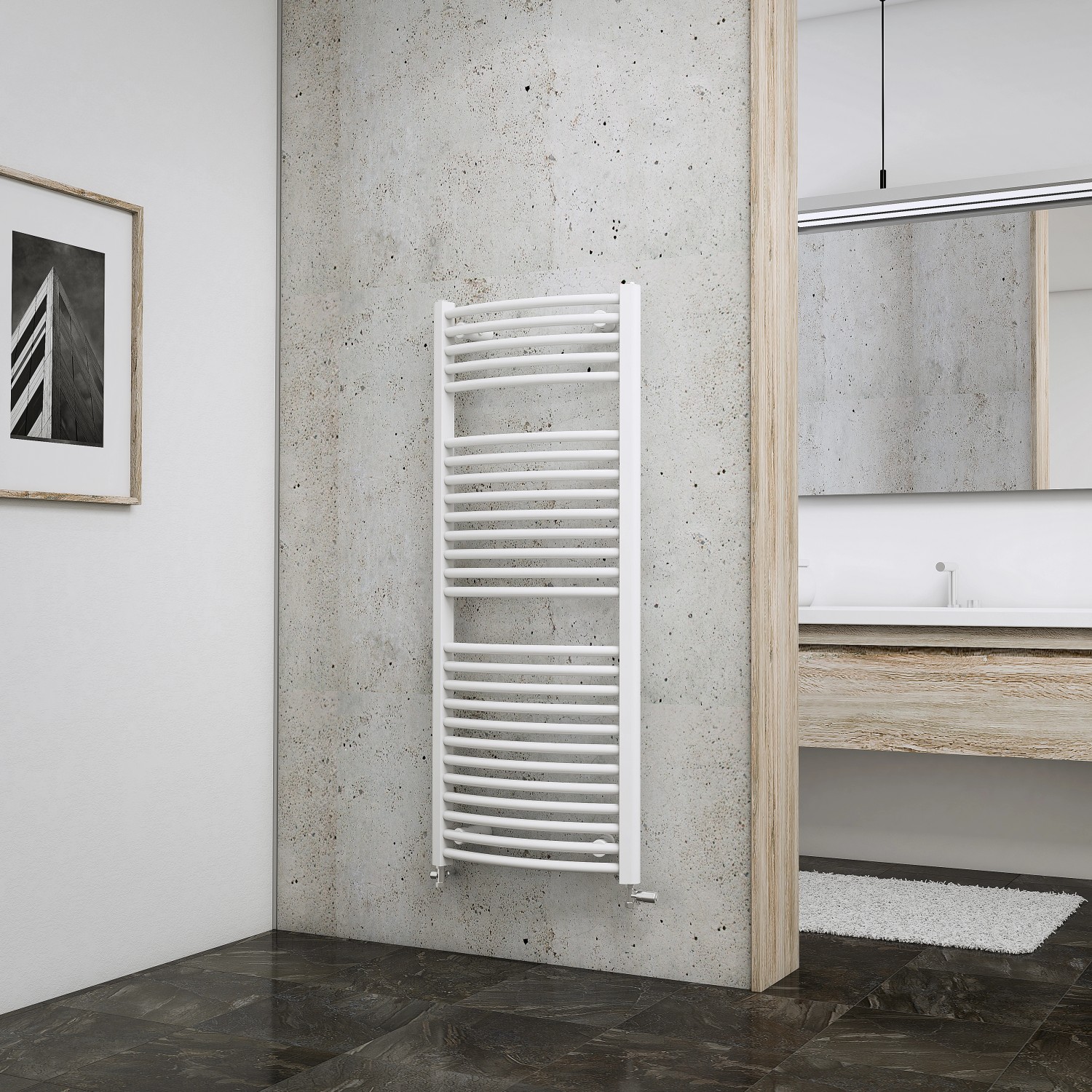 Schulte Design-Heizkörper München Rund HxB 121,5 x 50 cm 580 W