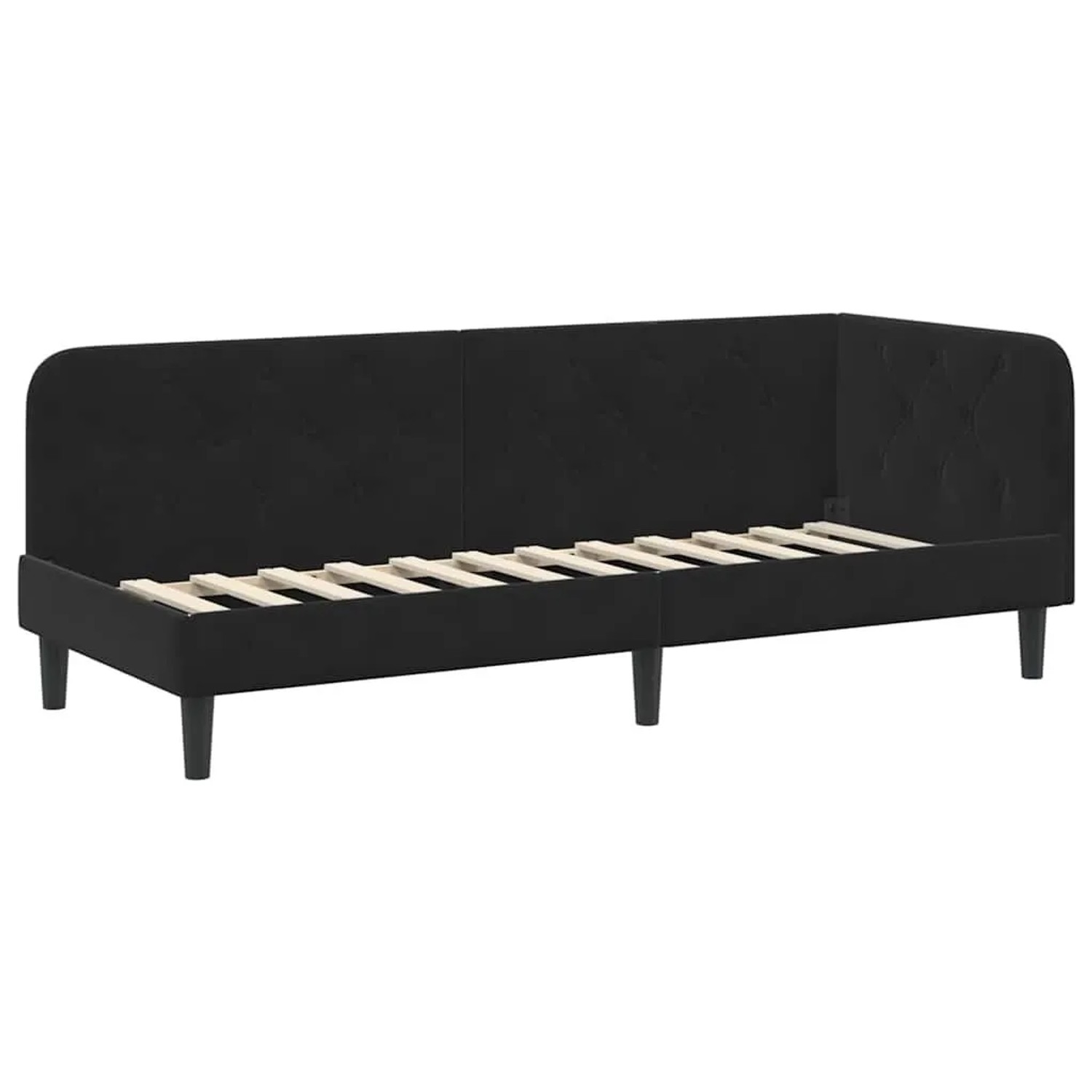 vidaXL Eckbettgestell mit Kopfteil Schwarz 80 x 200 cm Samt 42016591 günstig online kaufen