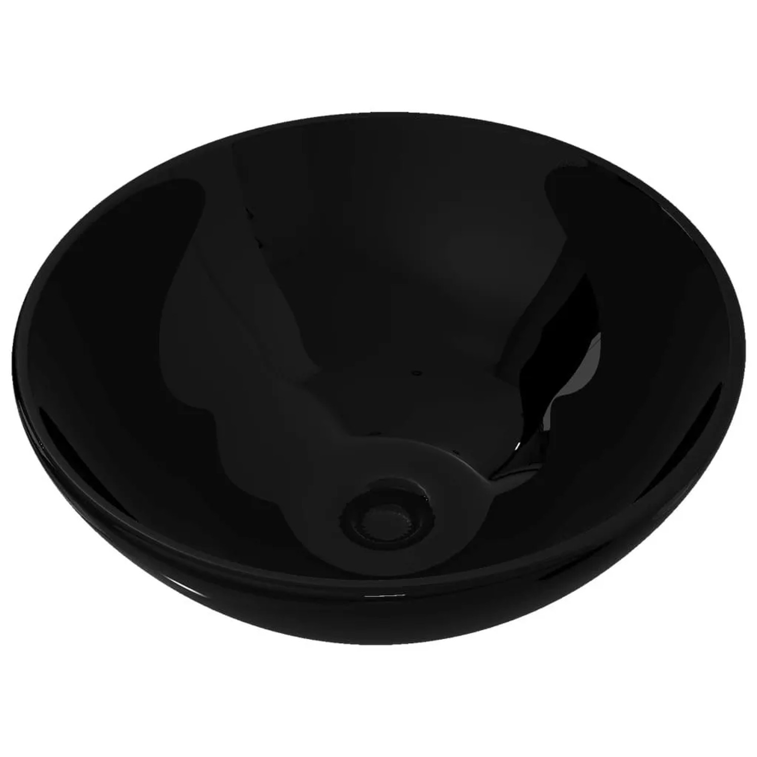 vidaXL Keramik Waschbecken Rund Schwarz 141929 günstig online kaufen