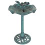 DELUKE Vogeltränke SUSI, patina-grün, 82cm hoch, mit Vogel-Dekoration für Garten und Terrasse.