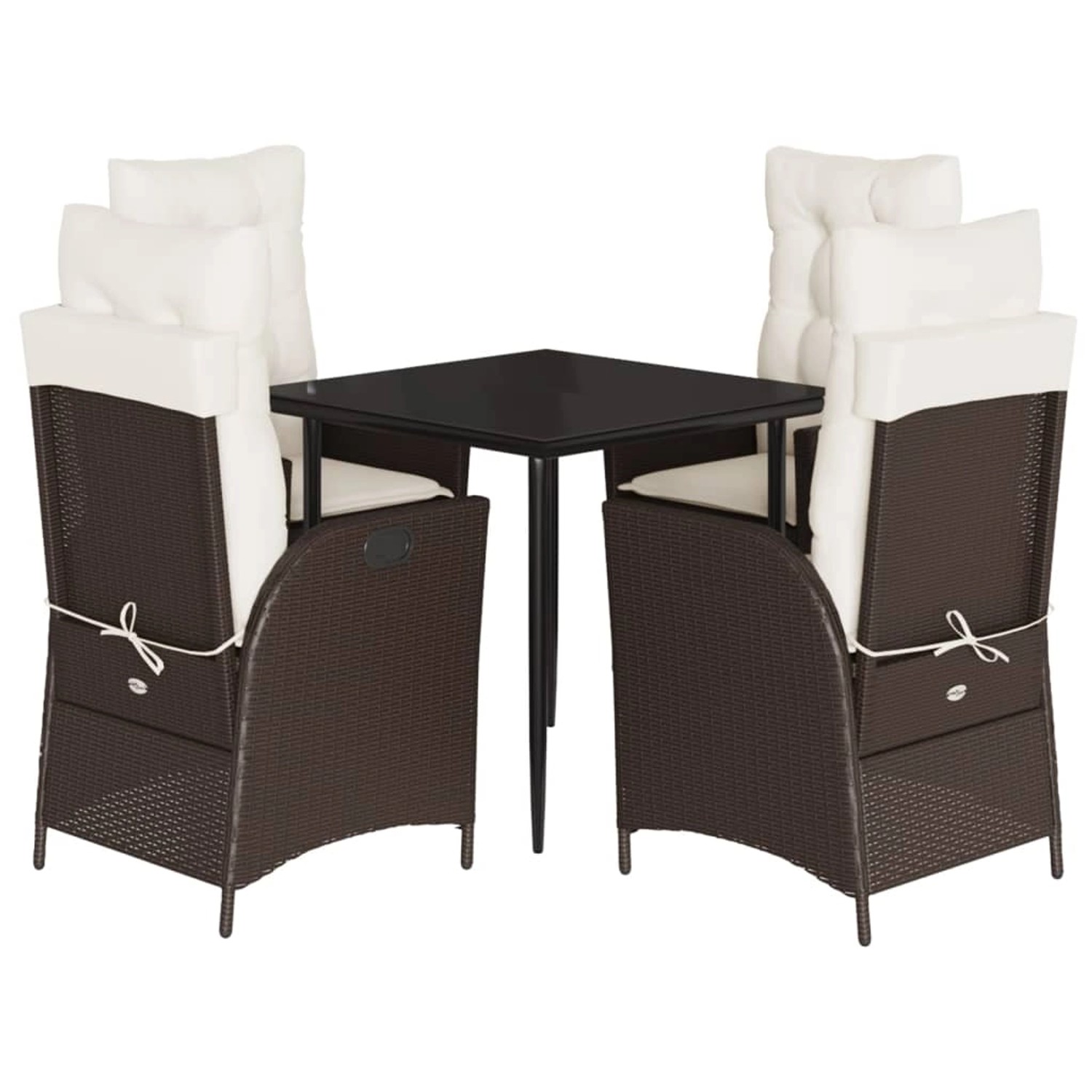 vidaXL 5-Tlg Garten-Essgruppe mit Kissen Braun Poly Rattan 3213195 günstig online kaufen