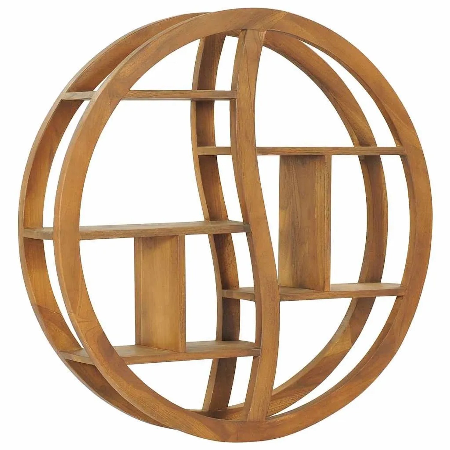 vidaXL Wandregal Yin und Yang 80x17,5x80 cm Teak Massivholz 320771