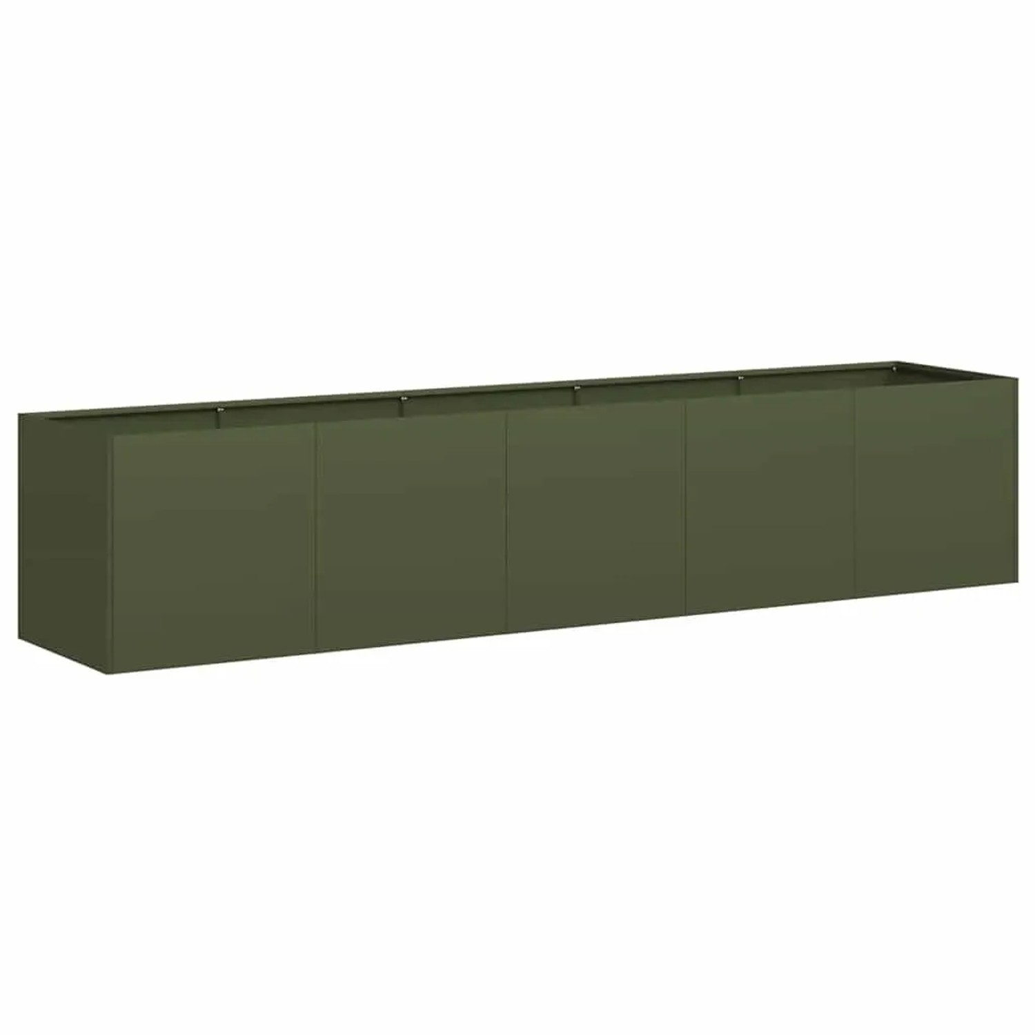 vidaXL Pflanzkübel Olivgrün 200x40x40 cm Kaltgewalzter Stahl 860685