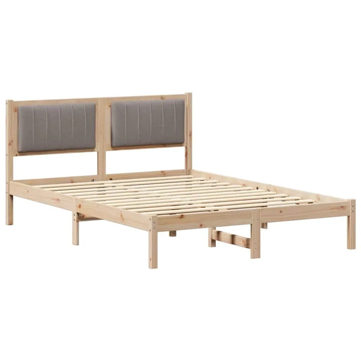 vidaXL Bettgestell mit Gepolstertem Kopfteil Taupe 140 x 190 cm 878267 günstig online kaufen
