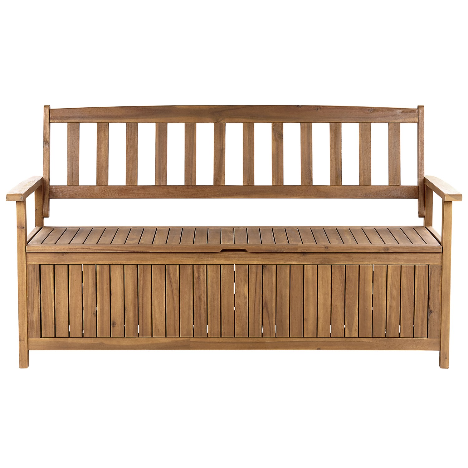 Beliani Gartenbank Heller Holzfarbton 60x160x91