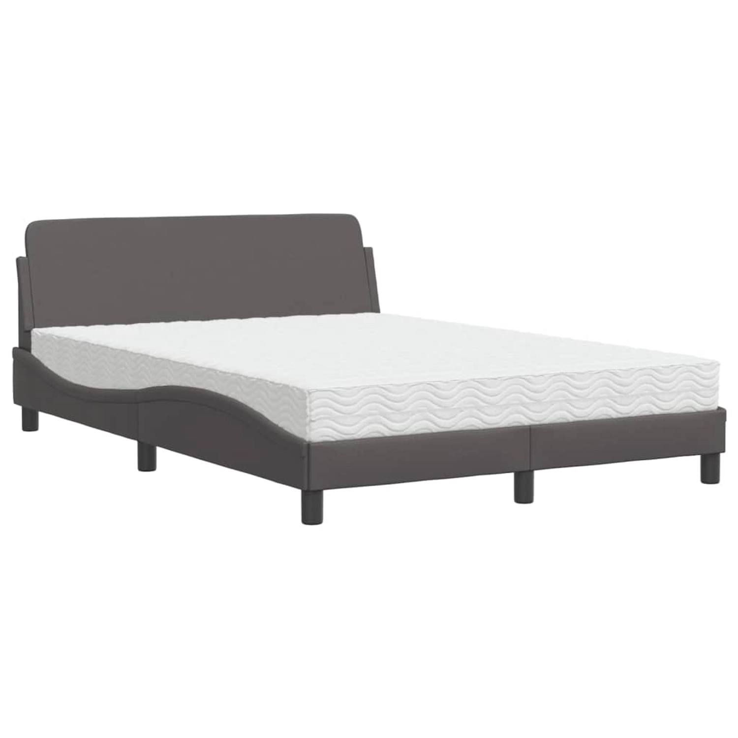Thumbnail - vidaXL Bett mit Matratze Grau 140x200 cm Kunstleder Modell 12008270