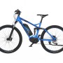 Blaues Fischer E-Bike Montis EM 1862 mit 557 Wh Akku, Rahmenhöhe 48 cm.