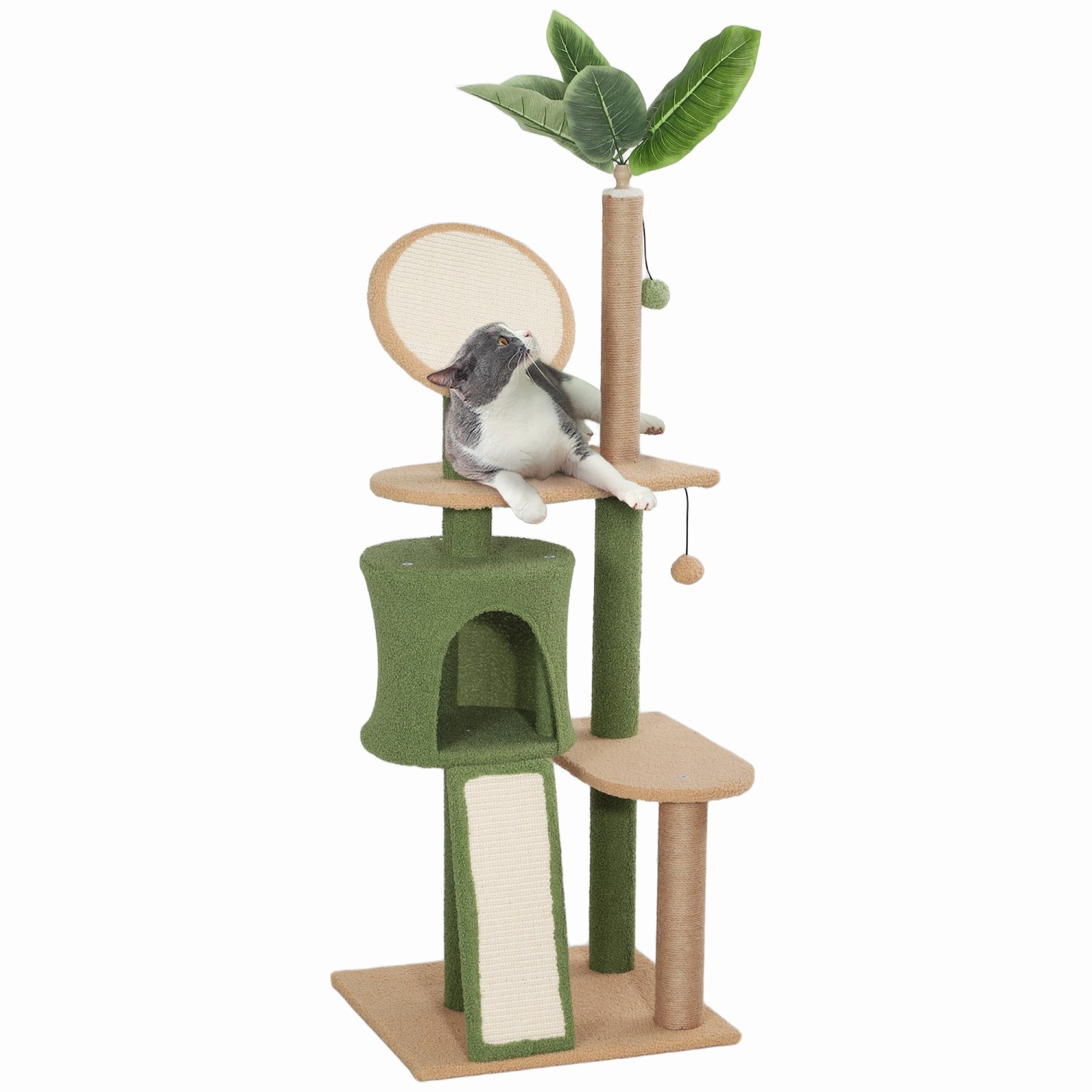 PawHut Kratzbaum Spanplatte Polyester 48L x 44B x 139H cm