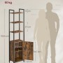 Vasagle Bücherregal, 159,5 cm hoch, braun-schwarz, mit offenen Regalen und Schrankfach. Abmessungen dargestellt.