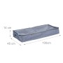 Relaxdays Unterbettkommode 3er Set Polyester Grau Sichtfenster 14 cm x 100 cm x 45 cm_4