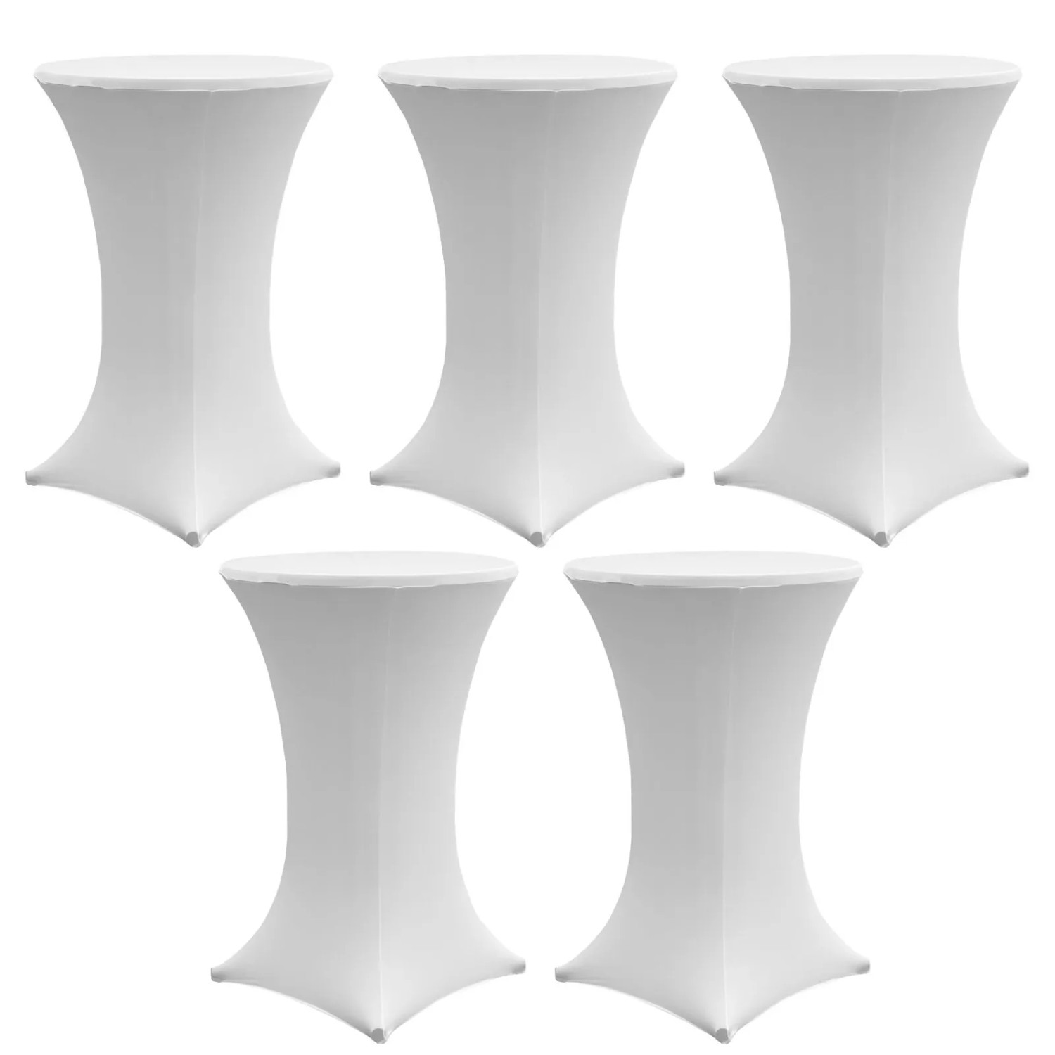 TRUTZHOLM 5er Set Stehtischhusse Stretch 70cm Weiß