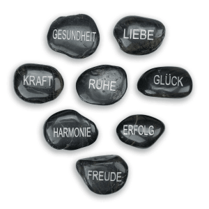 Intergarden Zierkies Set: 8 polierte Steine mit Gravur (Ruhe, Liebe, Harmonie, etc.)