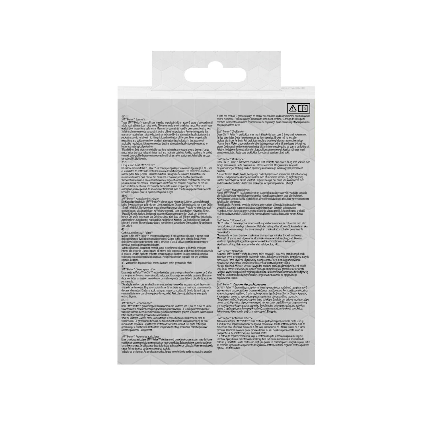 Verpackung des 3M Peltor Kapselgehörschutz für Kinder H510AK, Gehörschutz.