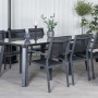 Schwarzes ebuy24 Paola Gartenset mit Tisch und 6 Copacabana Stühlen.