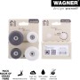 Wagner Wandhaken-Set Dot, 4 Stück, schiefergrau und lichtgrau. Runde Haken zum Schrauben.