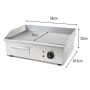 VERTES Elektro Grillplatte 3000 W Plancha Edelstahl Glatt 55 x 35 cm 50 bis 300 °C_2
