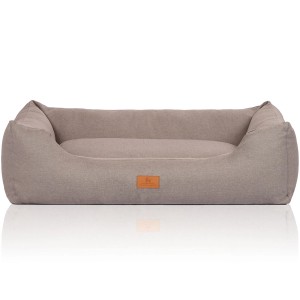Knuffelwuff Hundebett Lotte XL, 105x75cm, lichtgrau. Komfortables Hundekörbchen aus Velours.