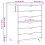 vidaXL Rollcontainer mit Schubladen MOSS Klarlack 53 x 39 x 65,5 cm 42032401_10