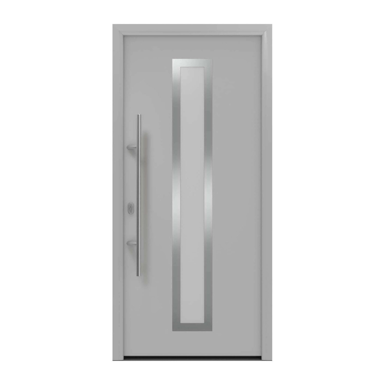 EcoStar Haustür Isopro IP 700S Weißaluminium 110 cm x 210 cm DIN L günstig online kaufen