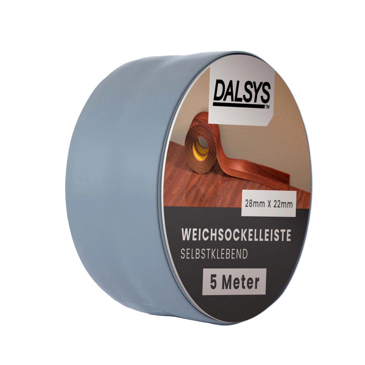 Dalsys Weichsockelleiste Selbstklebend 5m Dunkelgrau Fußbodenleiste günstig online kaufen