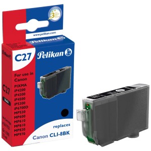 Pelikan C27 Tintenpatrone Schwarz als Ersatz für Canon CLI-8BK für Pixma Drucker.