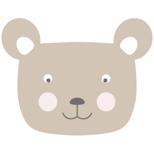 ESTAhome Wandtattoo Tierkopf Bär, beige, 70x55cm für Kinderzimmer.