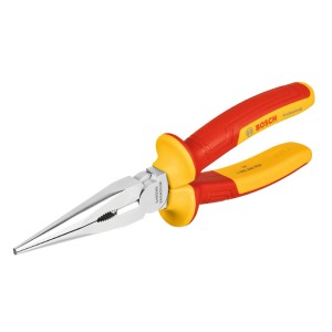 Bosch Spitzzange Pro VDE, 200mm, mit rot-gelbem Griff. Ideal zum Greifen und Schneiden in elektrischen Anwendungen.