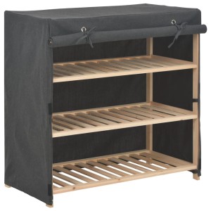 vidaXL Schuhschrank mit Abdeckung Grau 79 x 40 x 80 cm Stoff 248195