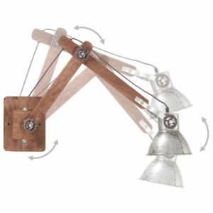 vidaXL Wandleuchte Industrie-Stil Silbern Rund E27 320575